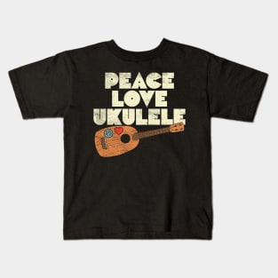 Peace Love Ukulele Kids T-Shirt